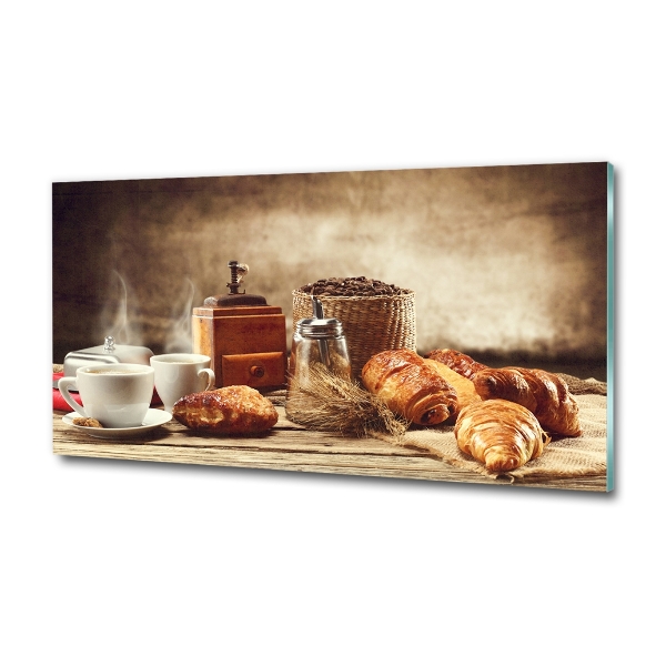 Glass wall art large Breakfast