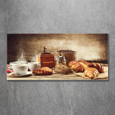 Glass wall art large Breakfast