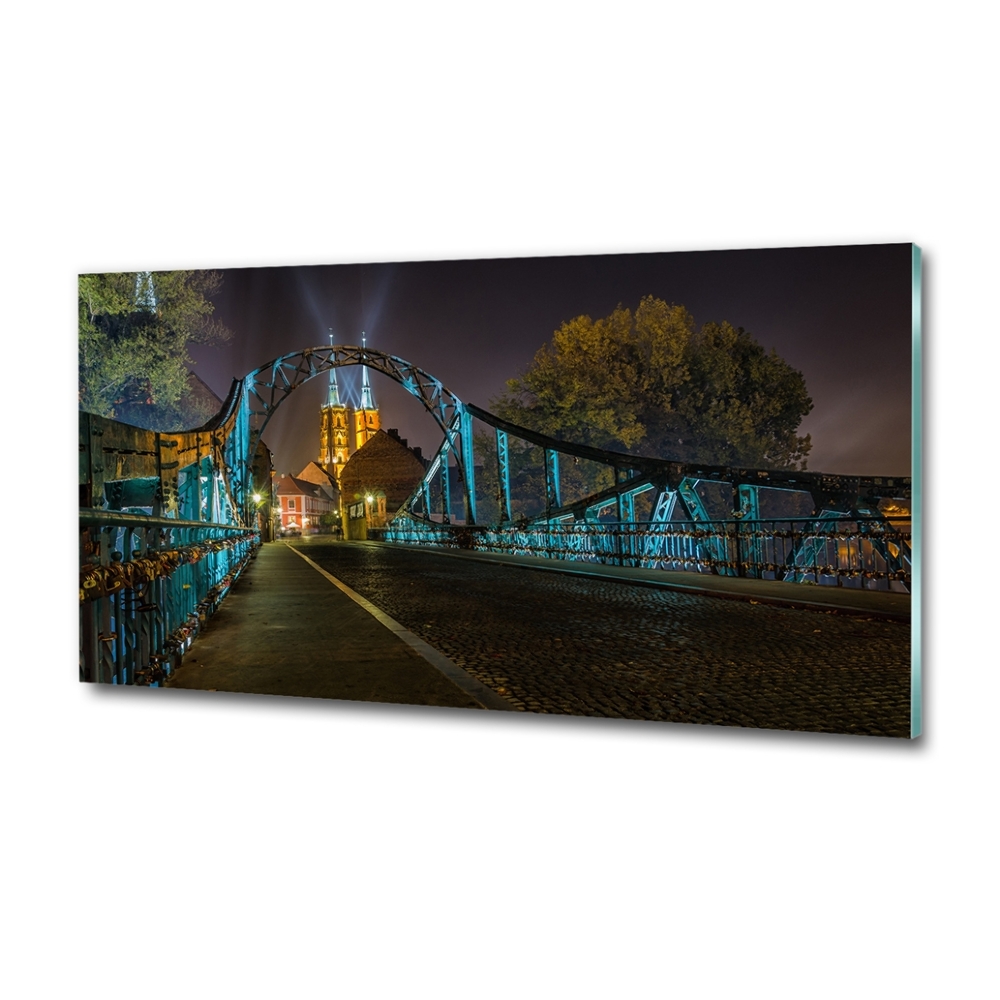 Glass picture wall art Bridge of lovers