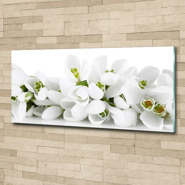 Glass wall art Snowdrops