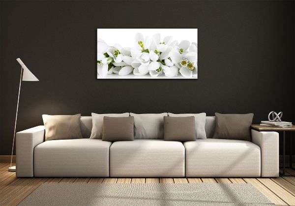 Glass wall art Snowdrops