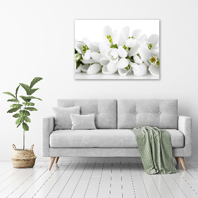 Glass wall art Snowdrops