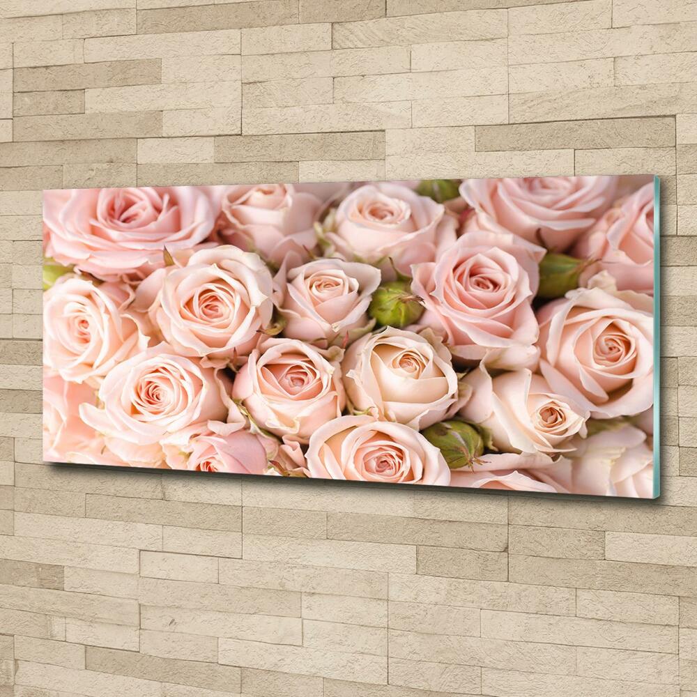 Wall art on glass Roses