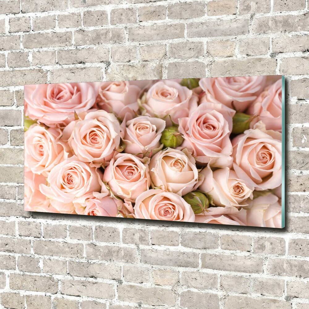 Wall art on glass Roses