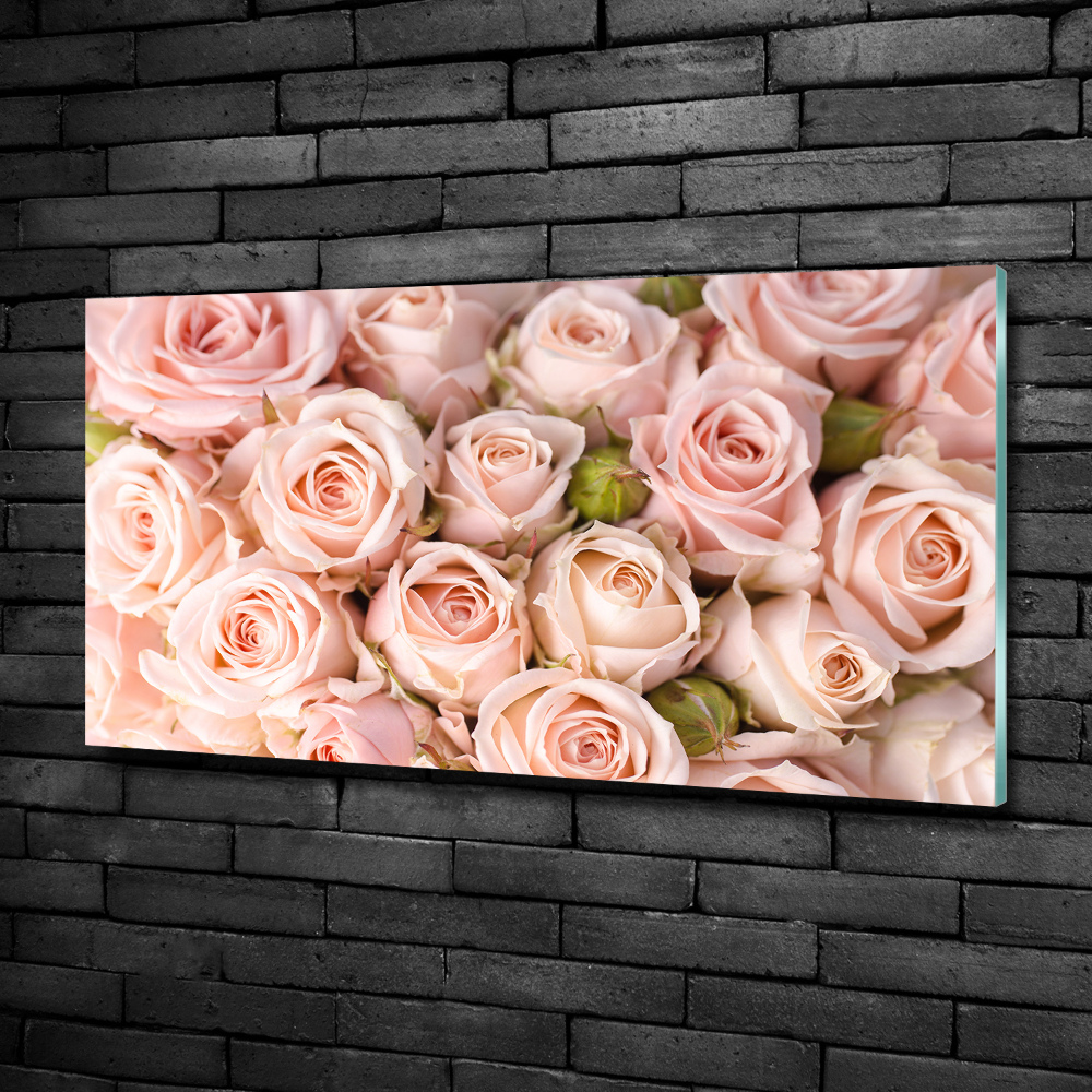 Wall art on glass Roses