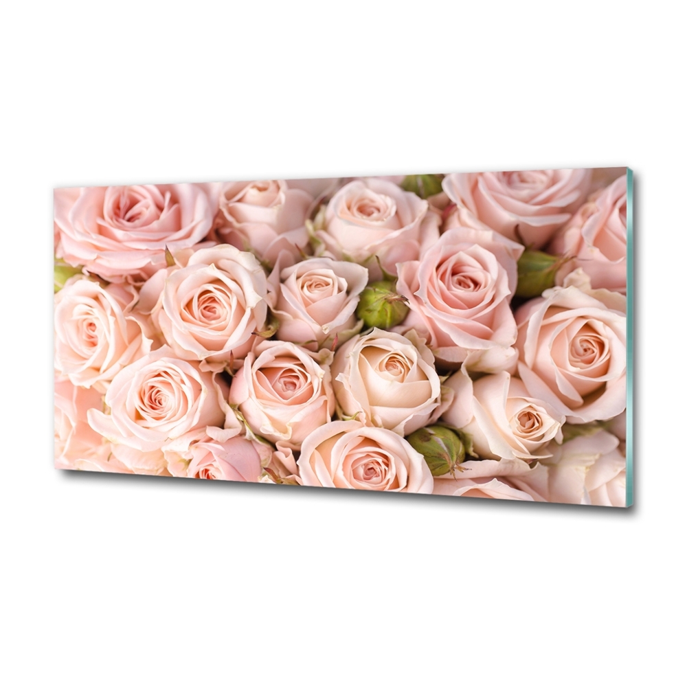 Wall art on glass Roses