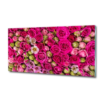 Wall art on glass Roses