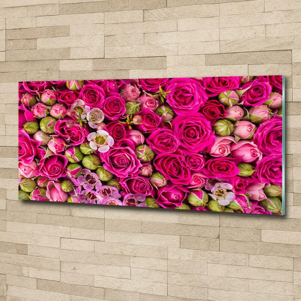 Wall art on glass Roses