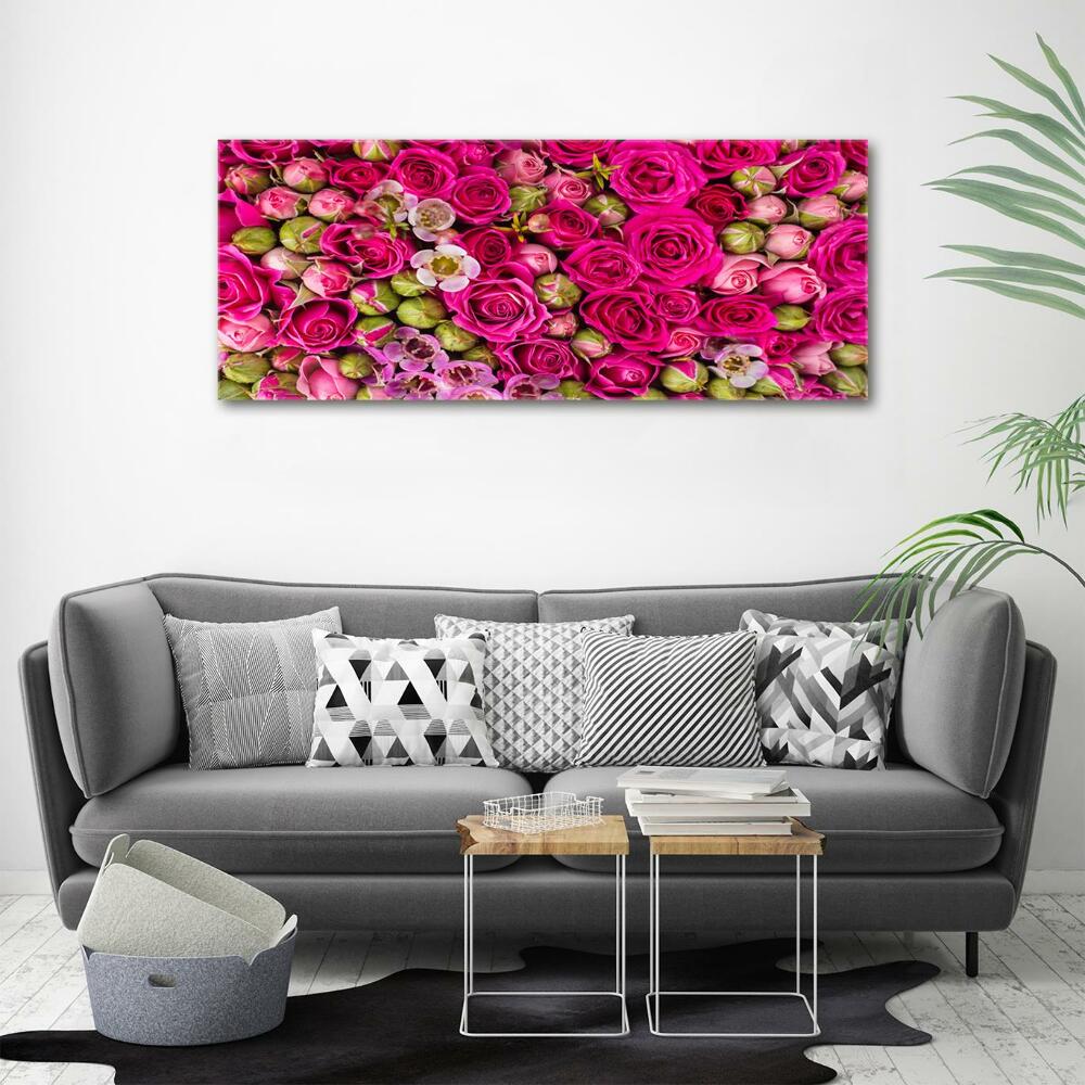 Wall art on glass Roses