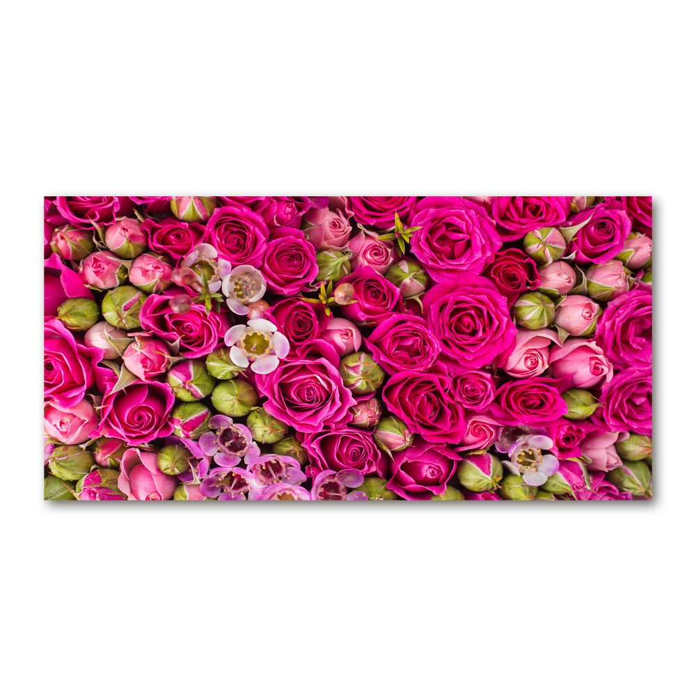 Wall art on glass Roses