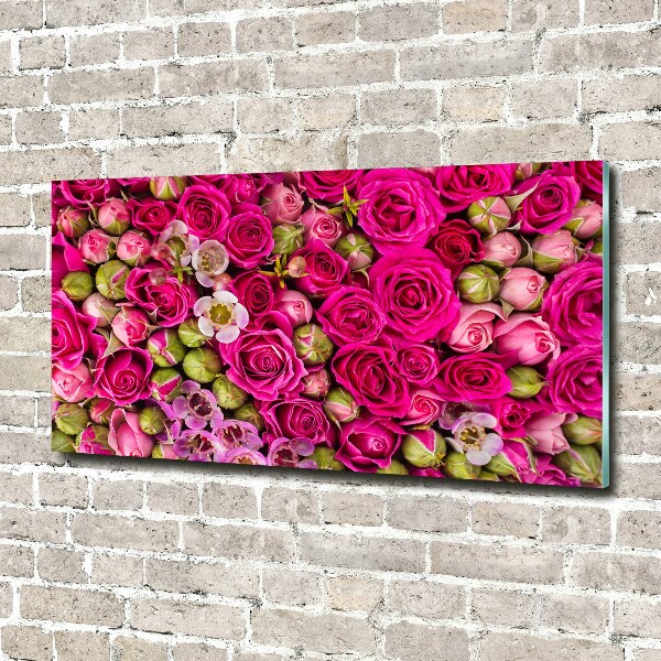 Wall art on glass Roses