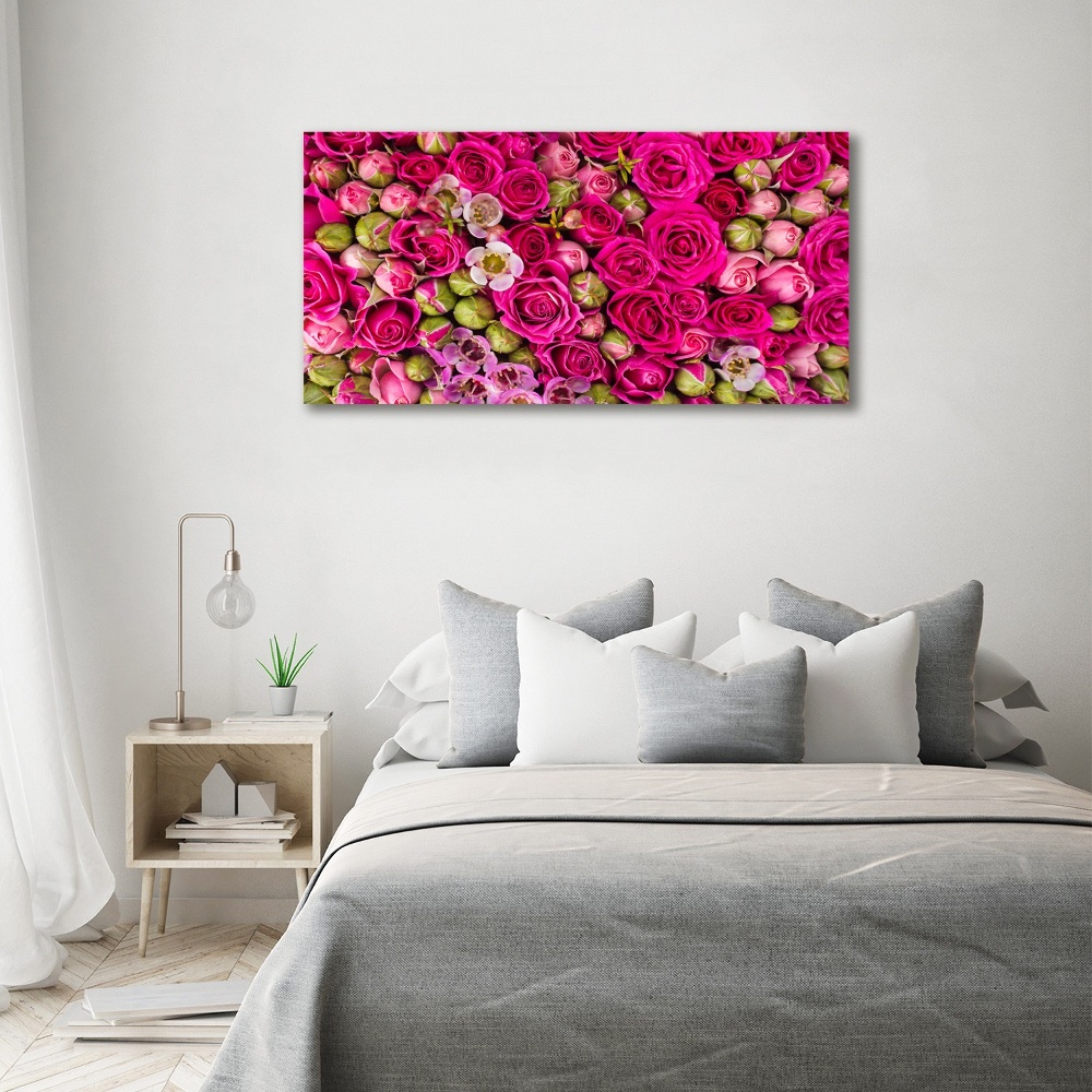 Wall art on glass Roses