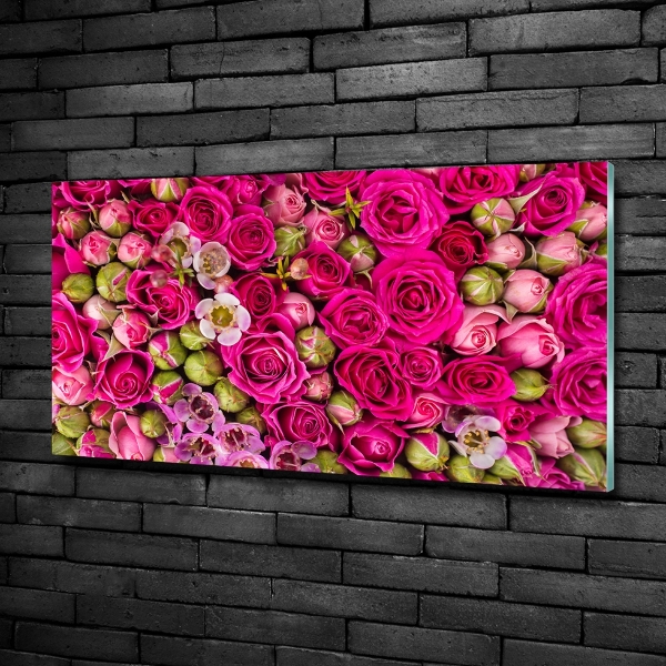 Wall art on glass Roses