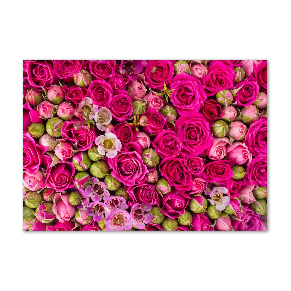 Wall art on glass Roses