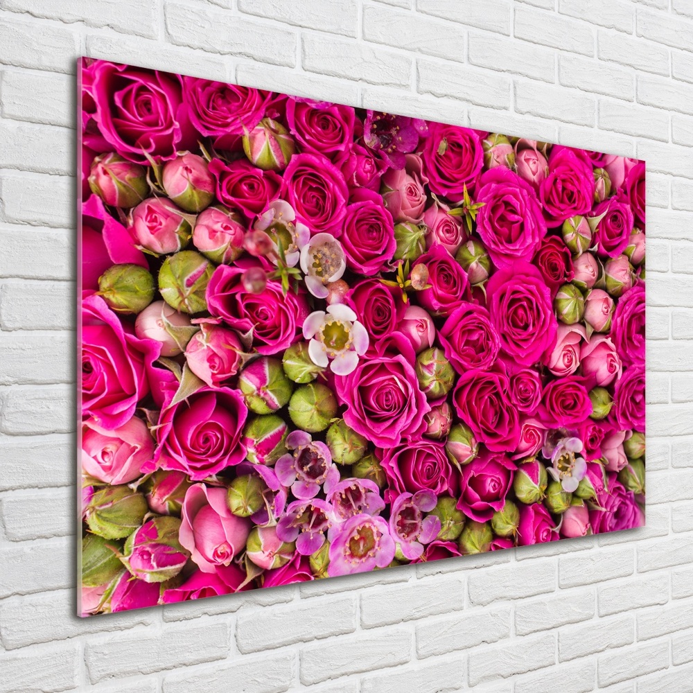 Wall art on glass Roses