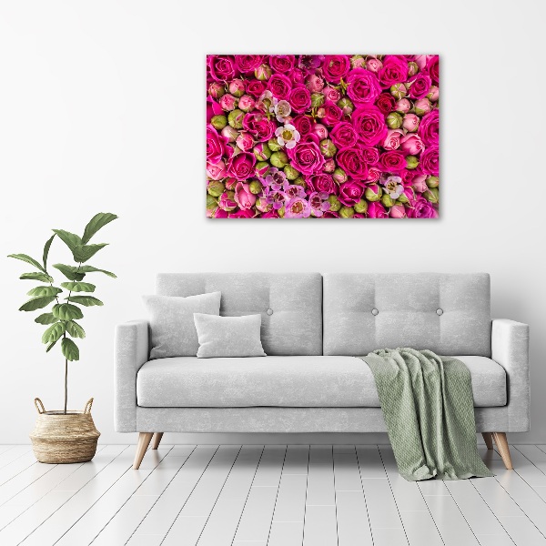 Wall art on glass Roses