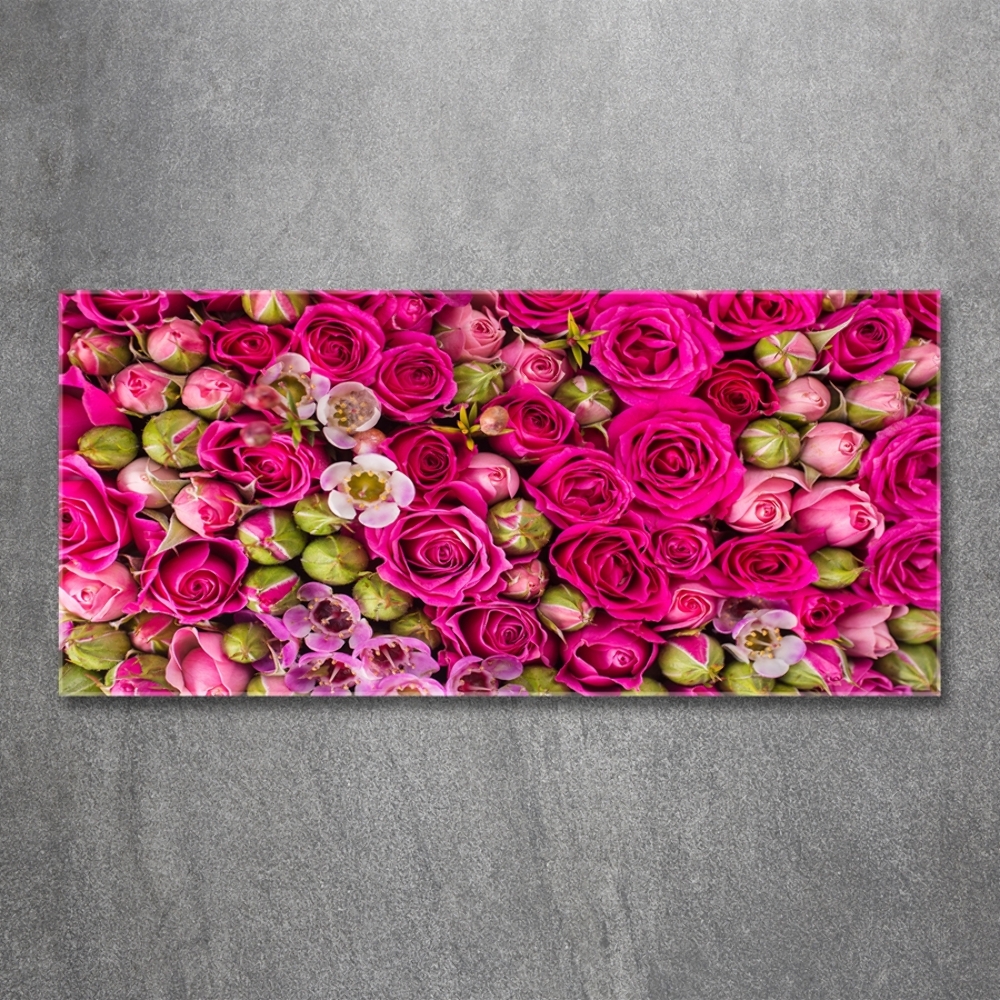 Wall art on glass Roses