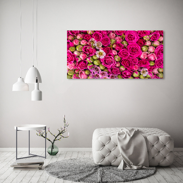 Wall art on glass Roses