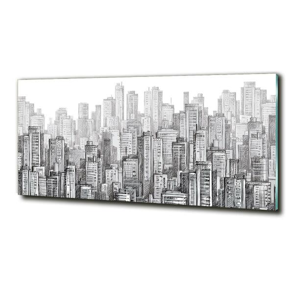 Printed glass wall art Skyscrapers