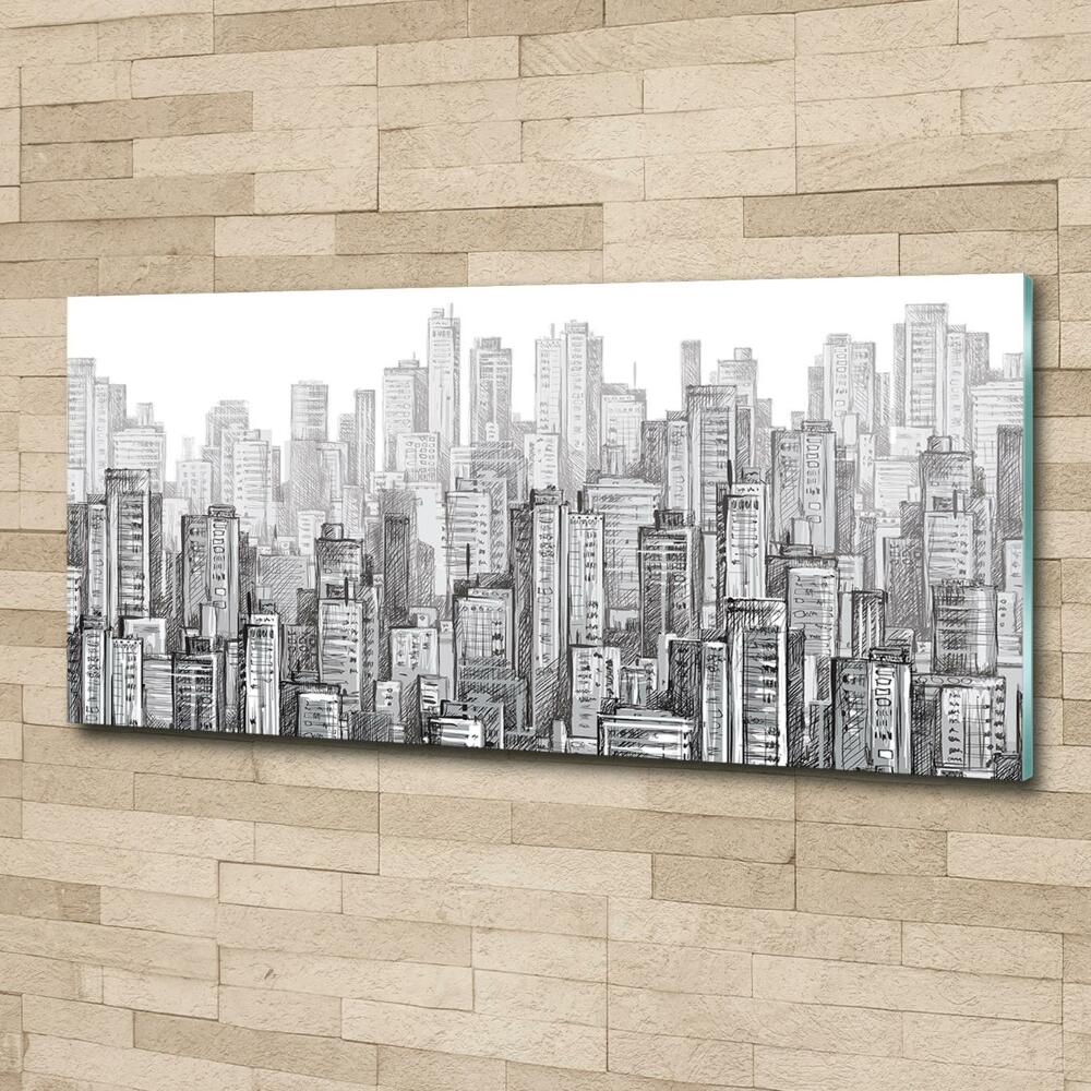 Printed glass wall art Skyscrapers