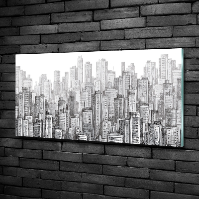 Printed glass wall art Skyscrapers