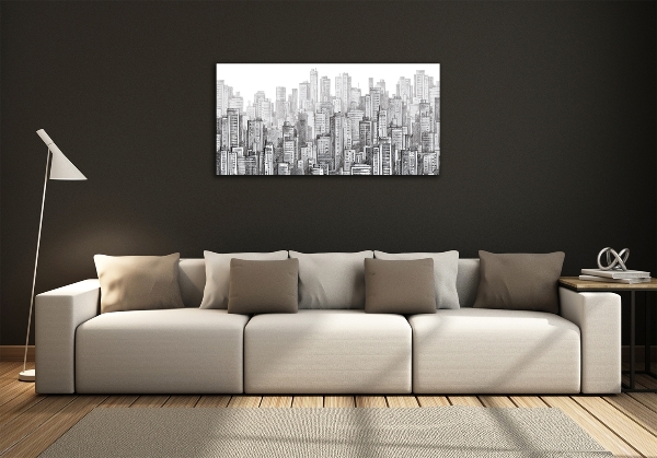 Printed glass wall art Skyscrapers