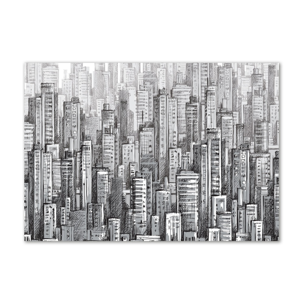 Printed glass wall art Skyscrapers