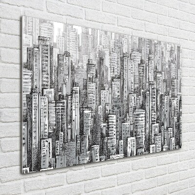 Printed glass wall art Skyscrapers