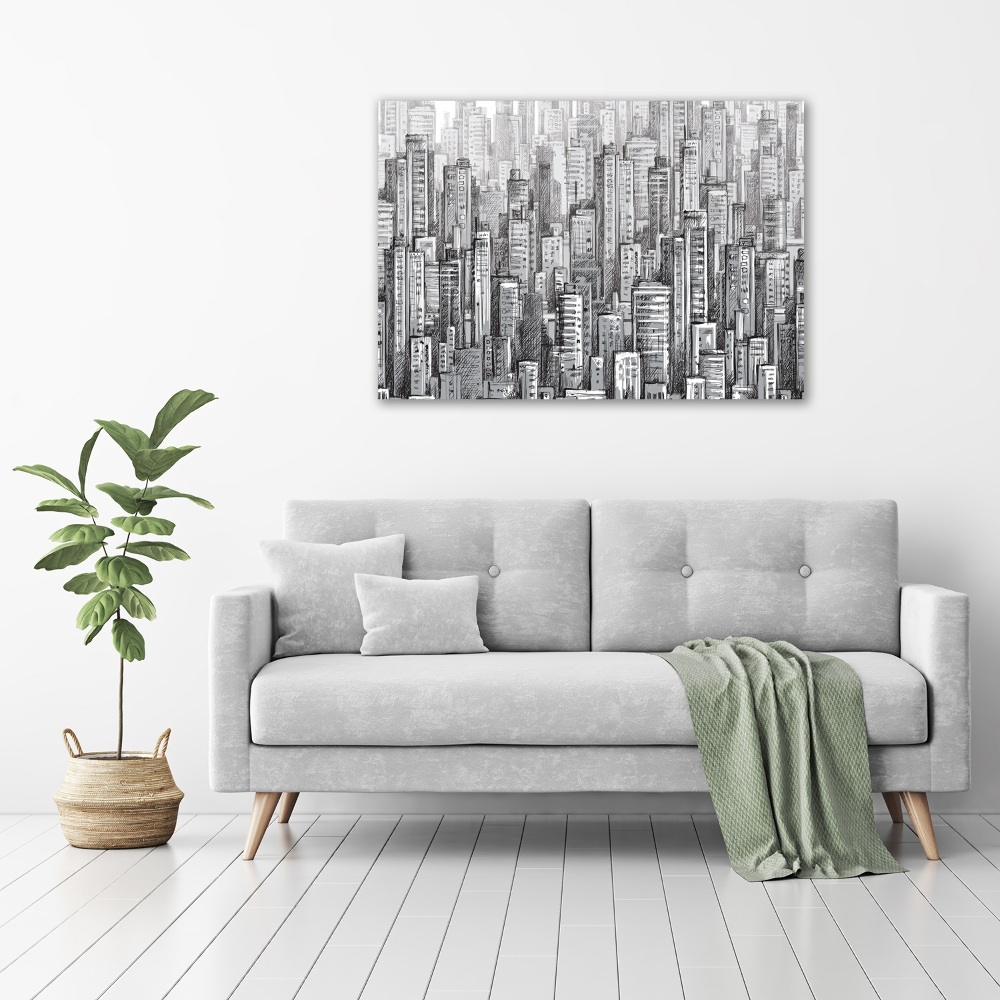 Printed glass wall art Skyscrapers