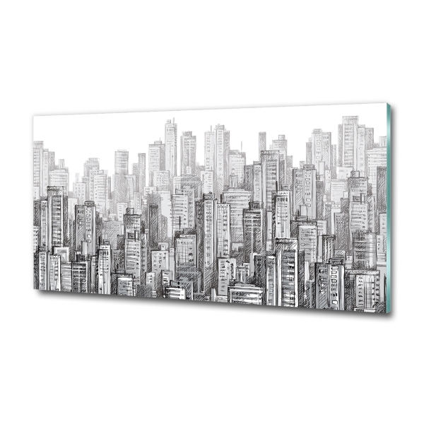 Printed glass wall art Skyscrapers