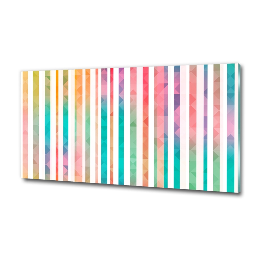 Wall art on glass Rainbow stripes