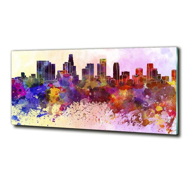 Printed glass wall art Los angeles colors