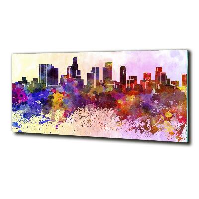 Printed glass wall art Los angeles colors