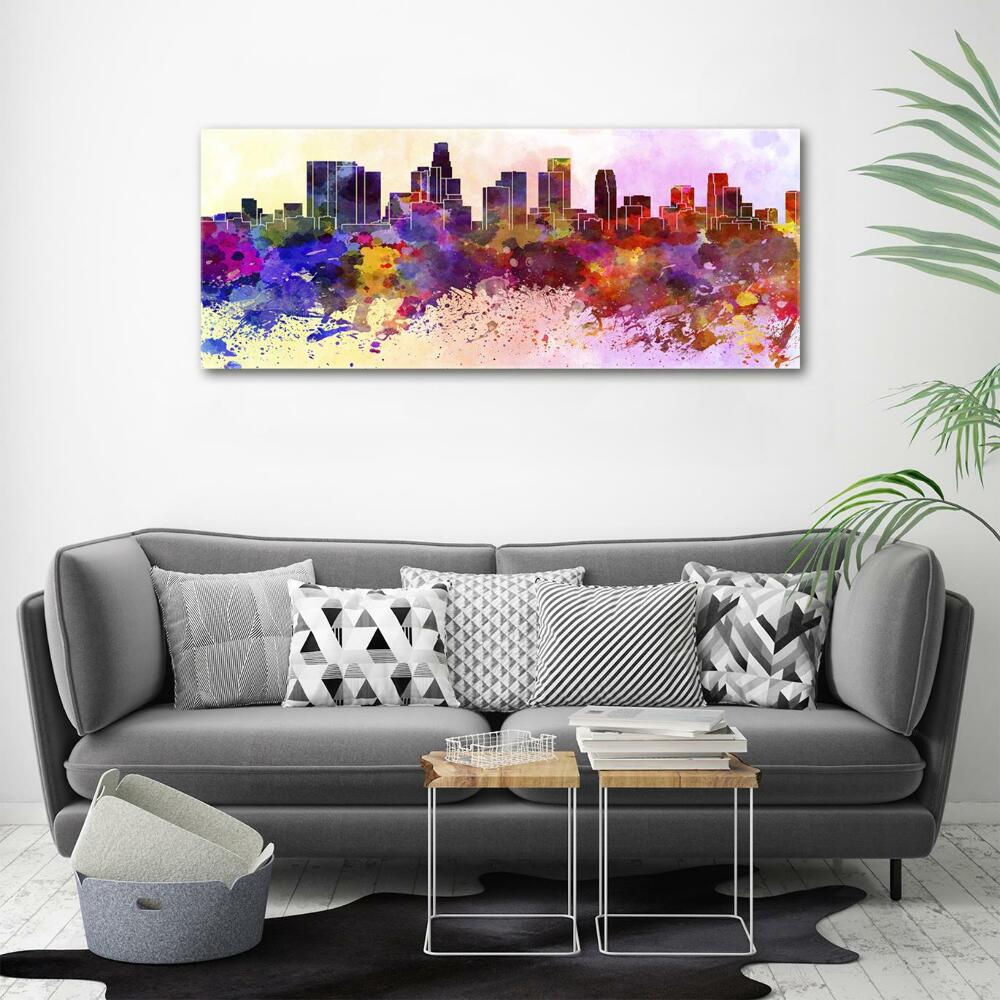 Printed glass wall art Los angeles colors