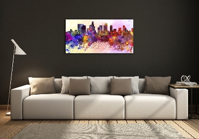 Printed glass wall art Los angeles colors