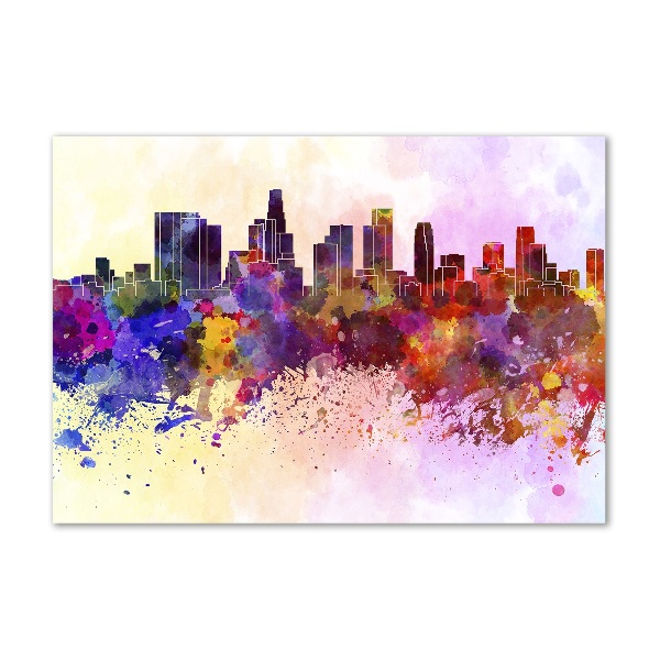 Printed glass wall art Los angeles colors