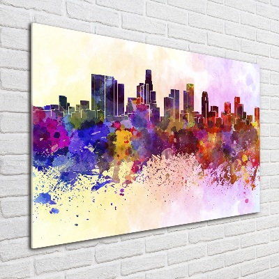 Printed glass wall art Los angeles colors