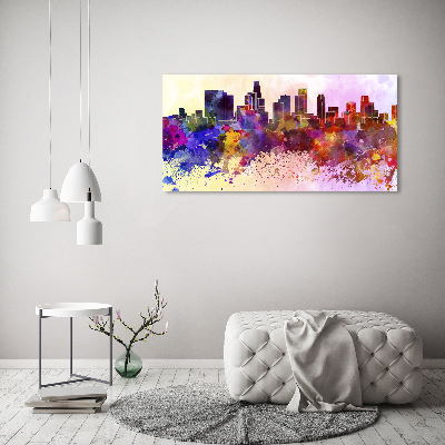 Printed glass wall art Los angeles colors