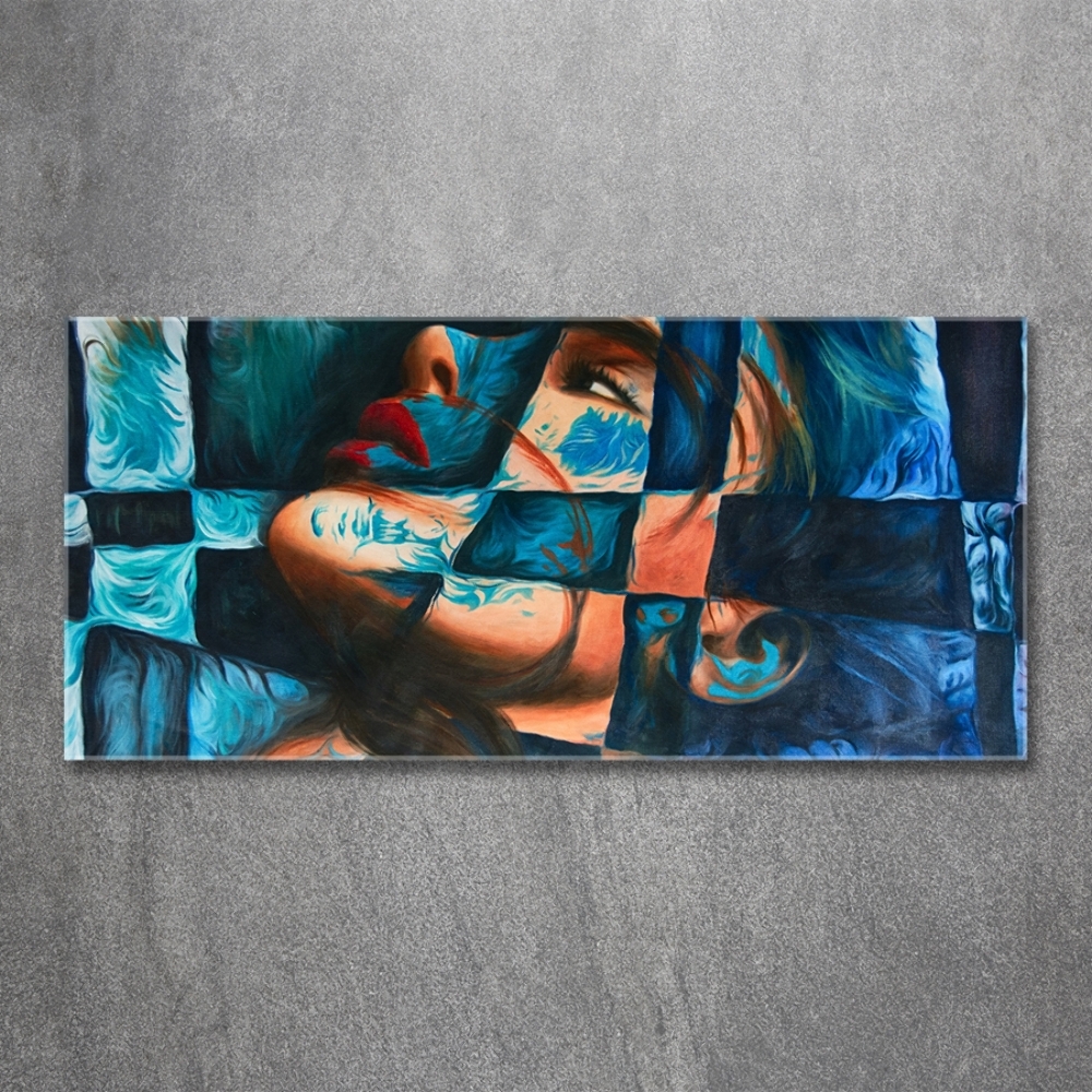 Wall art on glass Woman abstraction