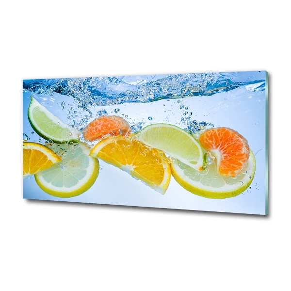 Glass picture print Citruses under water