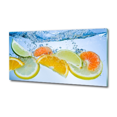 Glass picture print Citruses under water