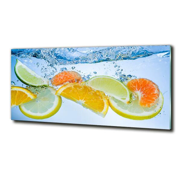 Glass picture print Citruses under water