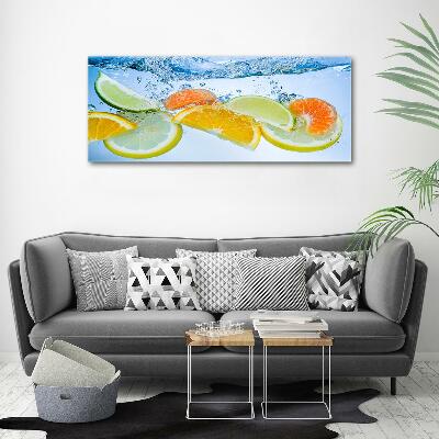 Glass picture print Citruses under water