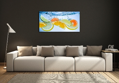 Glass picture print Citruses under water