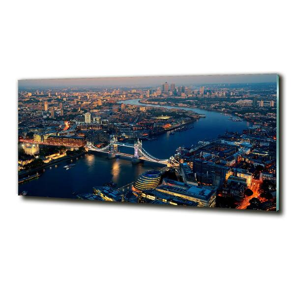 Printed glass wall art London from a bird's eye view