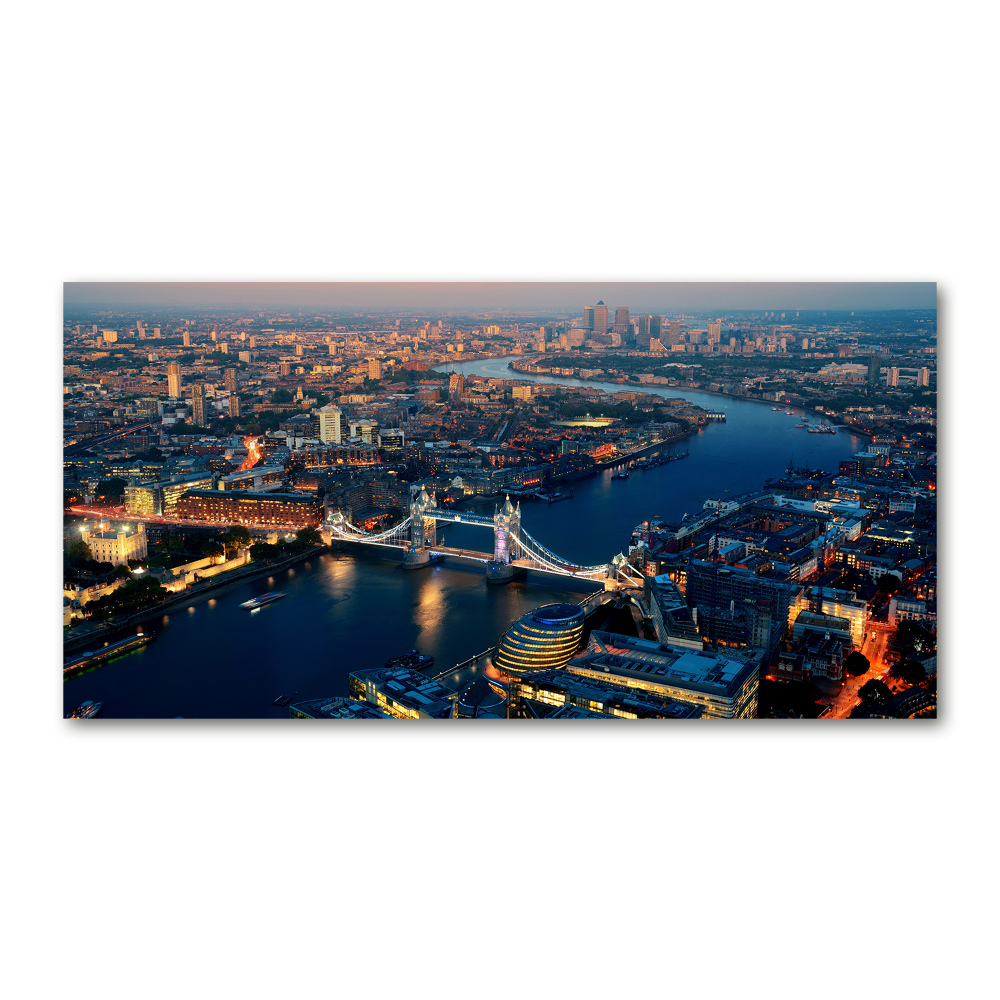 Printed glass wall art London from a bird's eye view