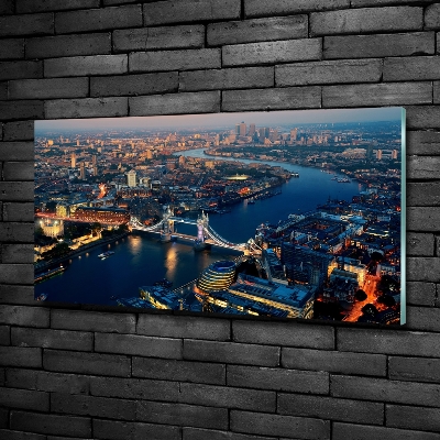 Printed glass wall art London from a bird's eye view