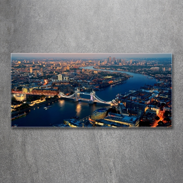 Printed glass wall art London from a bird's eye view