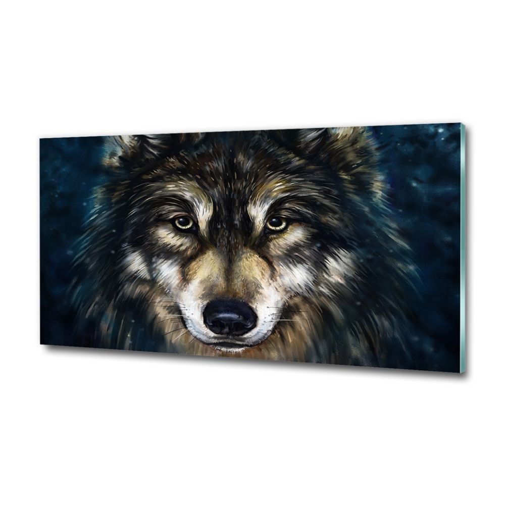 Printed glass wall art Wolves