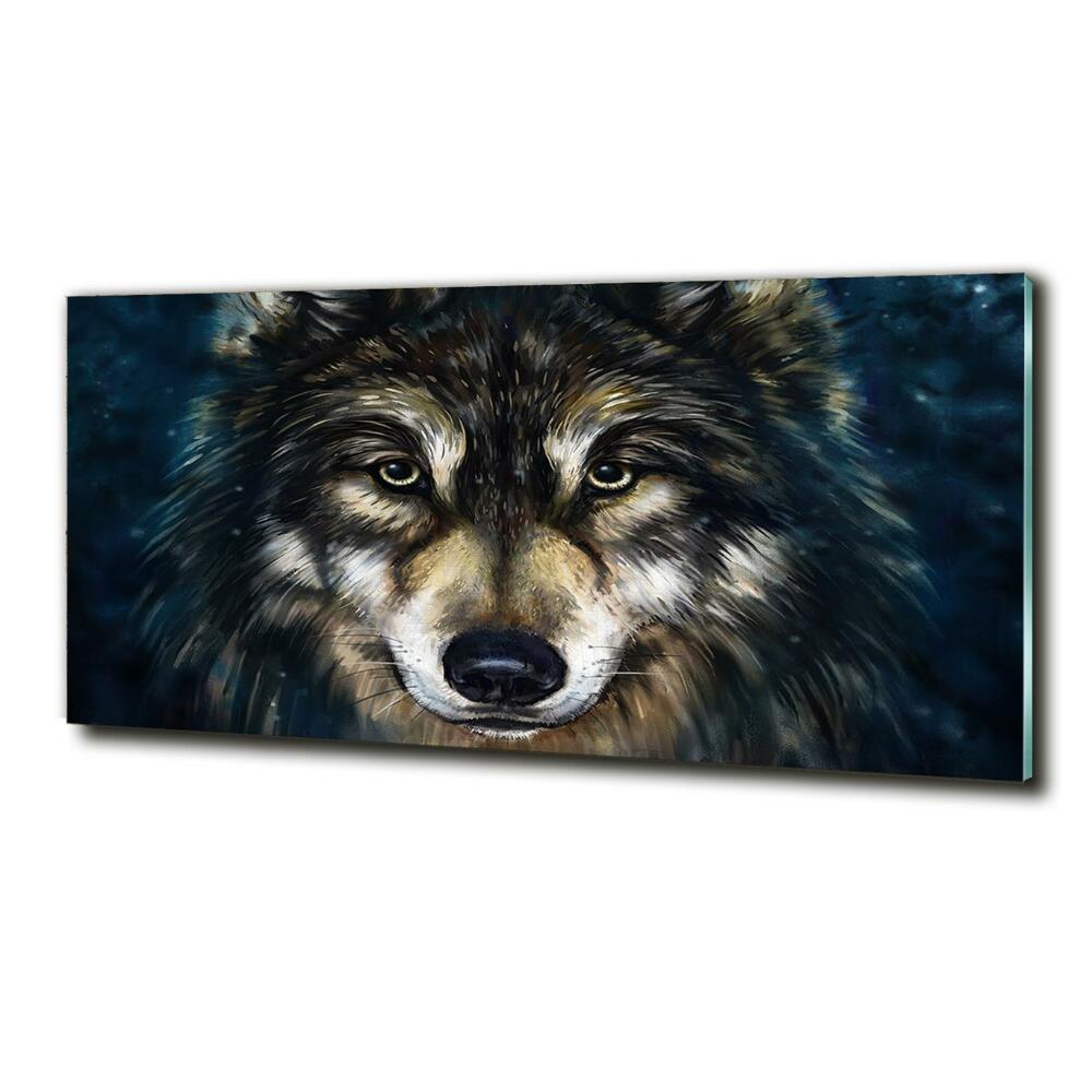 Printed glass wall art Wolves